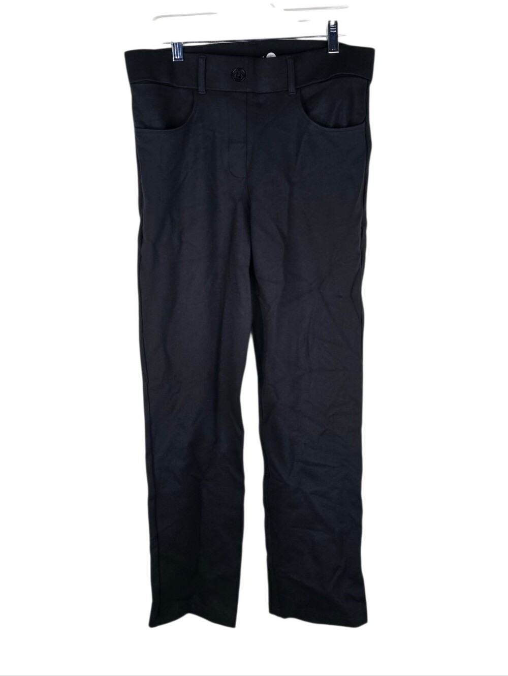 Betabrand LARGE PETITE Black Straight 7 Pocket DPYP Dress Pant Yoga Pants